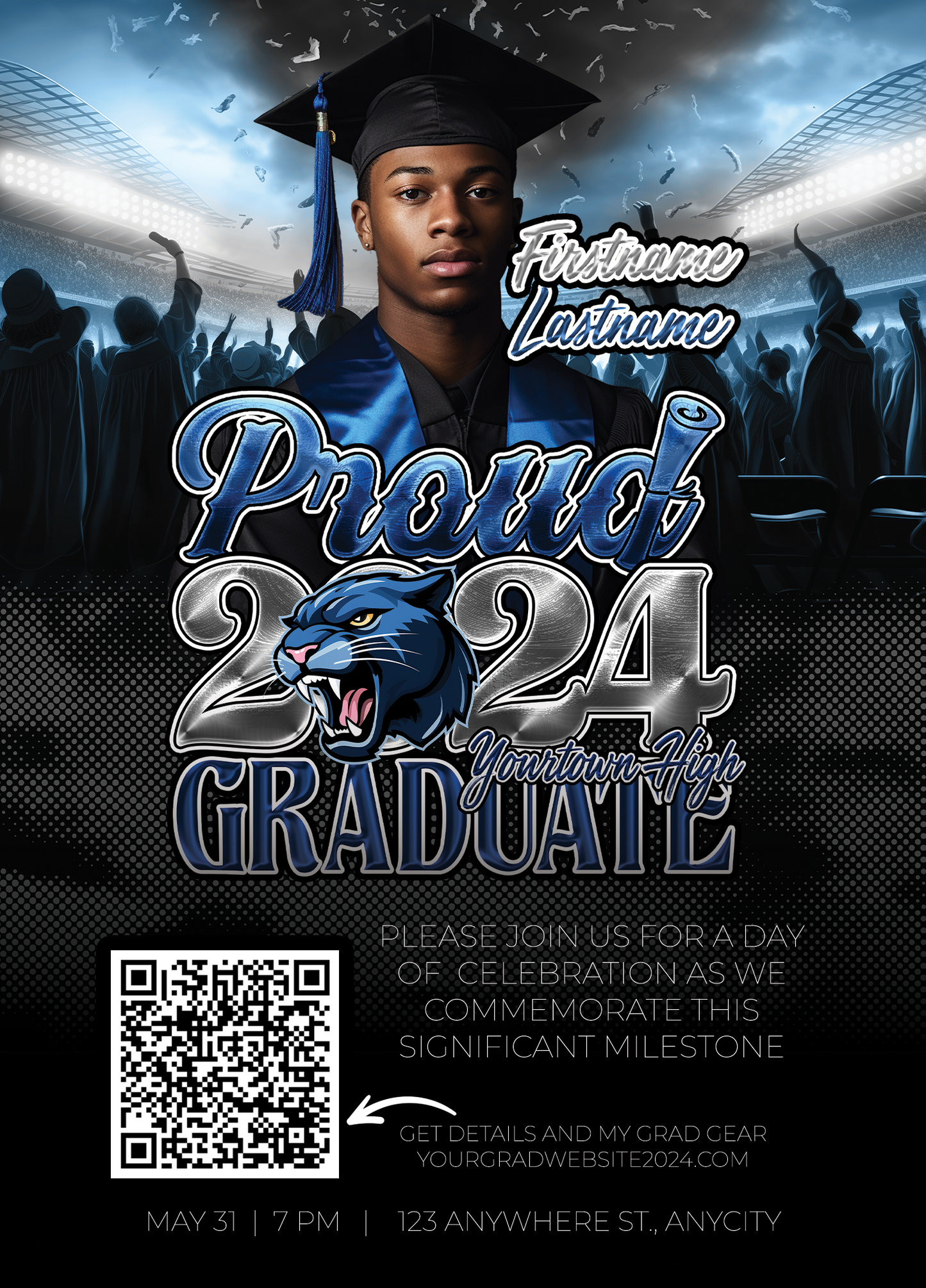 Custom Stationary Graduation Invitation
