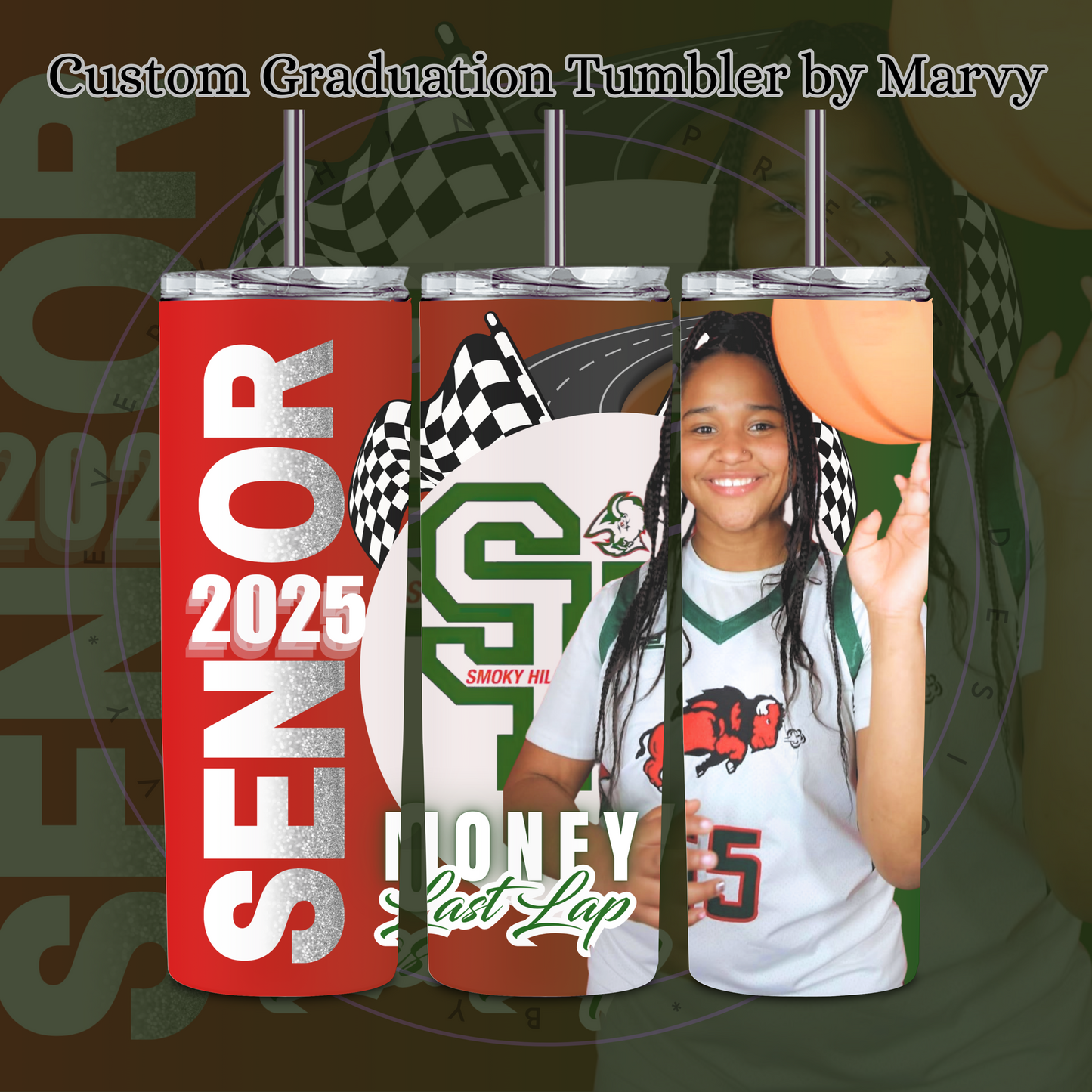 Custom Graduation Tumbler-Last Lap