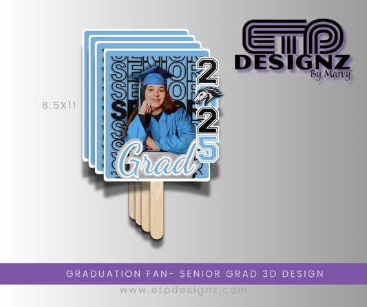 Custom Graduation Fan--3D Stacked Text