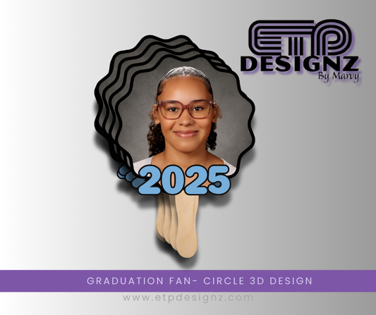 Custom Graduation Fan--Circle 3D