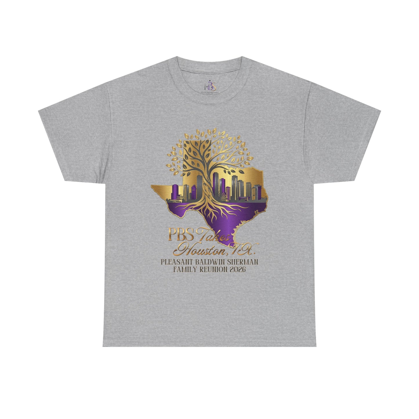 Texas Family Reunion Tee — Houston Skyline & Tree of Roots (PBS Family Reunion 2026)