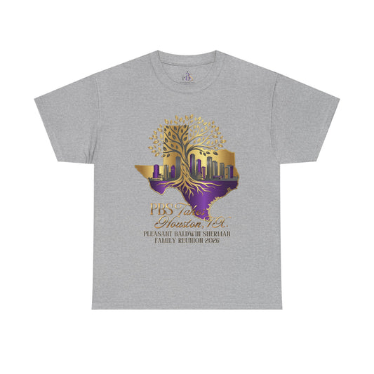 Texas Family Reunion Tee — Houston Skyline & Tree of Roots (PBS Family Reunion 2026)