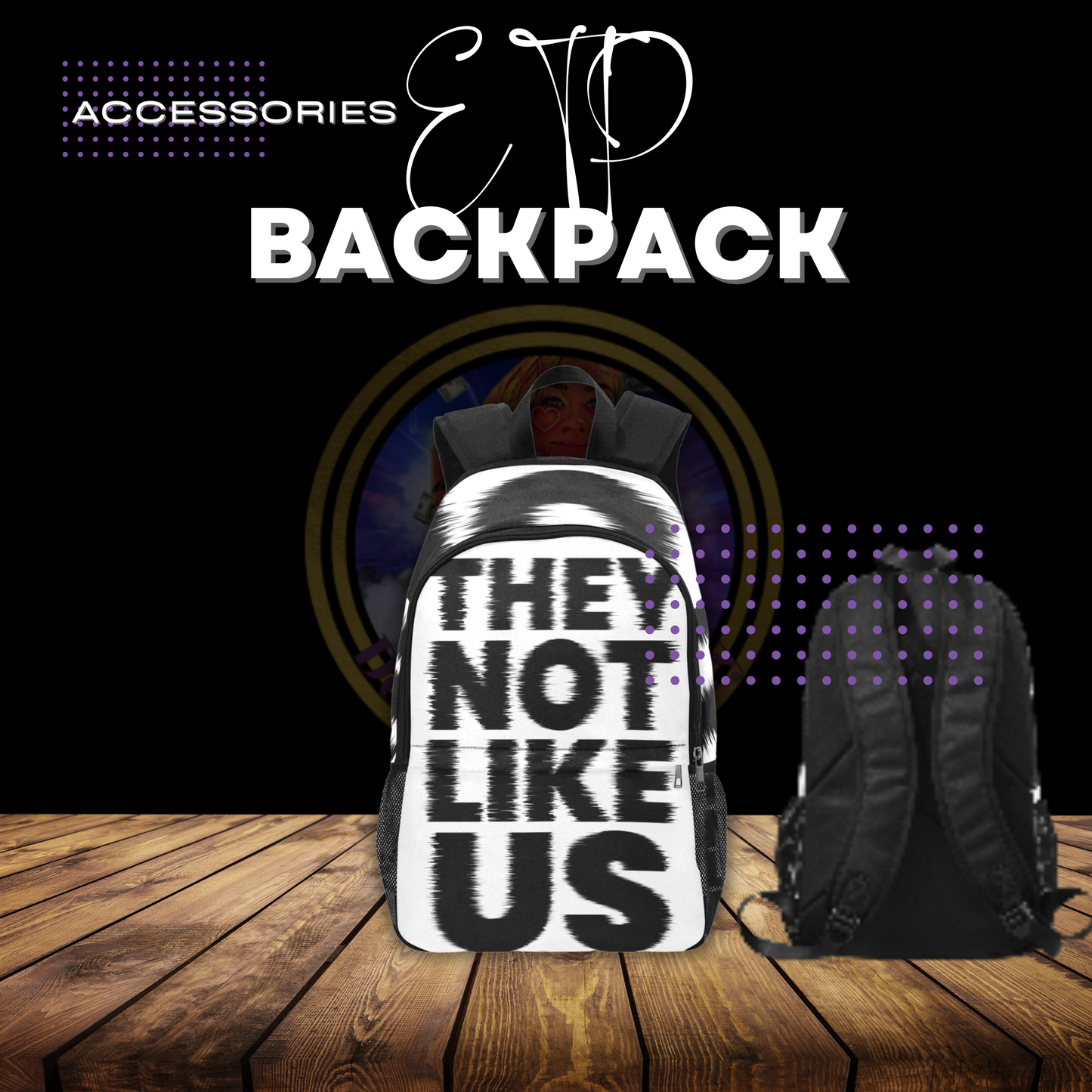 They Not Like Us White Fabric Backpack