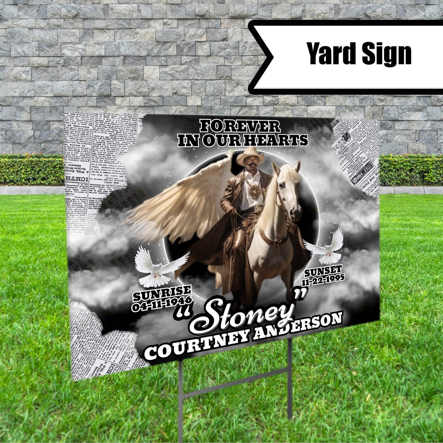 Custom Memorial Yard Sign